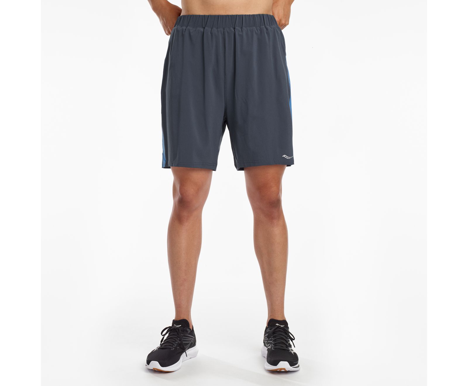 Saucony Outpace 7" Men's Shorts Blue | Canada 658ILHS